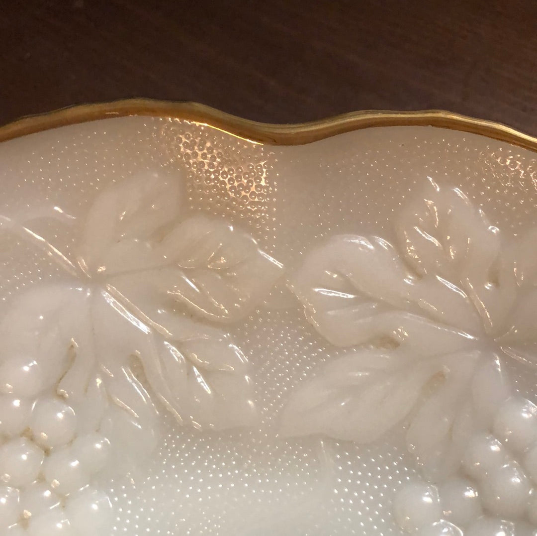 Grapevine Milkglass Serving Bowl