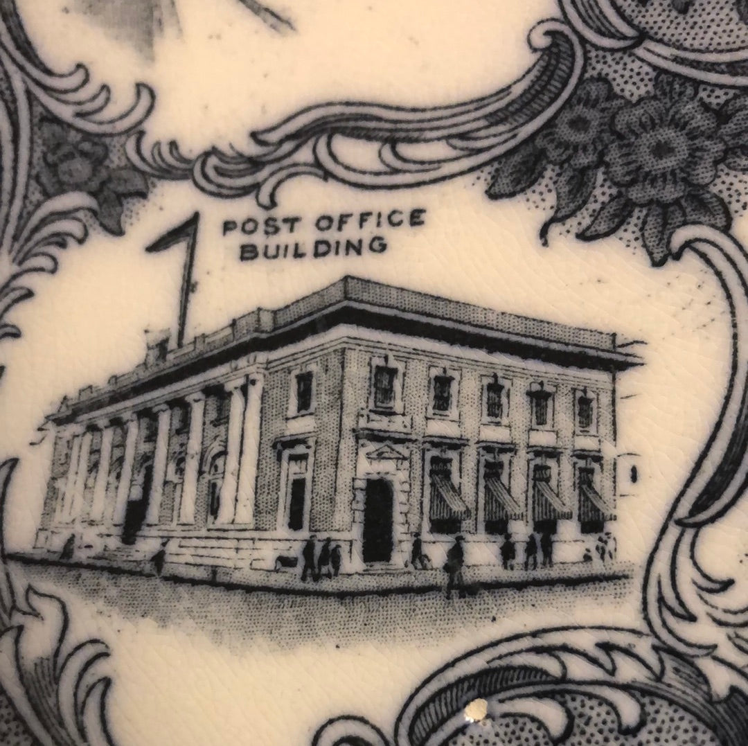 Blue and White Souvenir Plate from Atlantic City