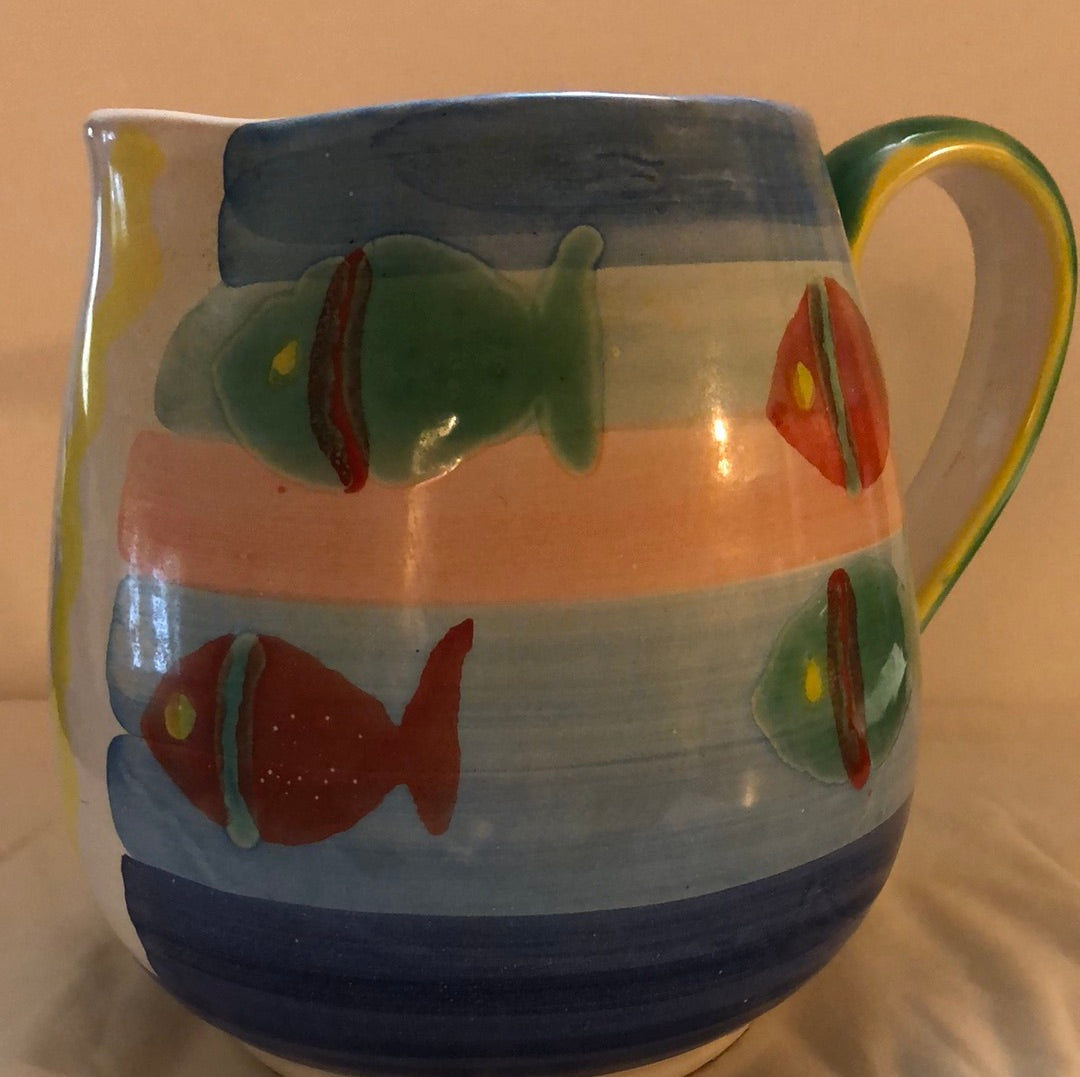 Italian Handpainted Lg belly Beverage Pitcher