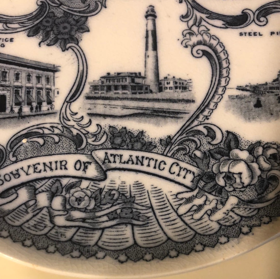 Blue and White Souvenir Plate from Atlantic City