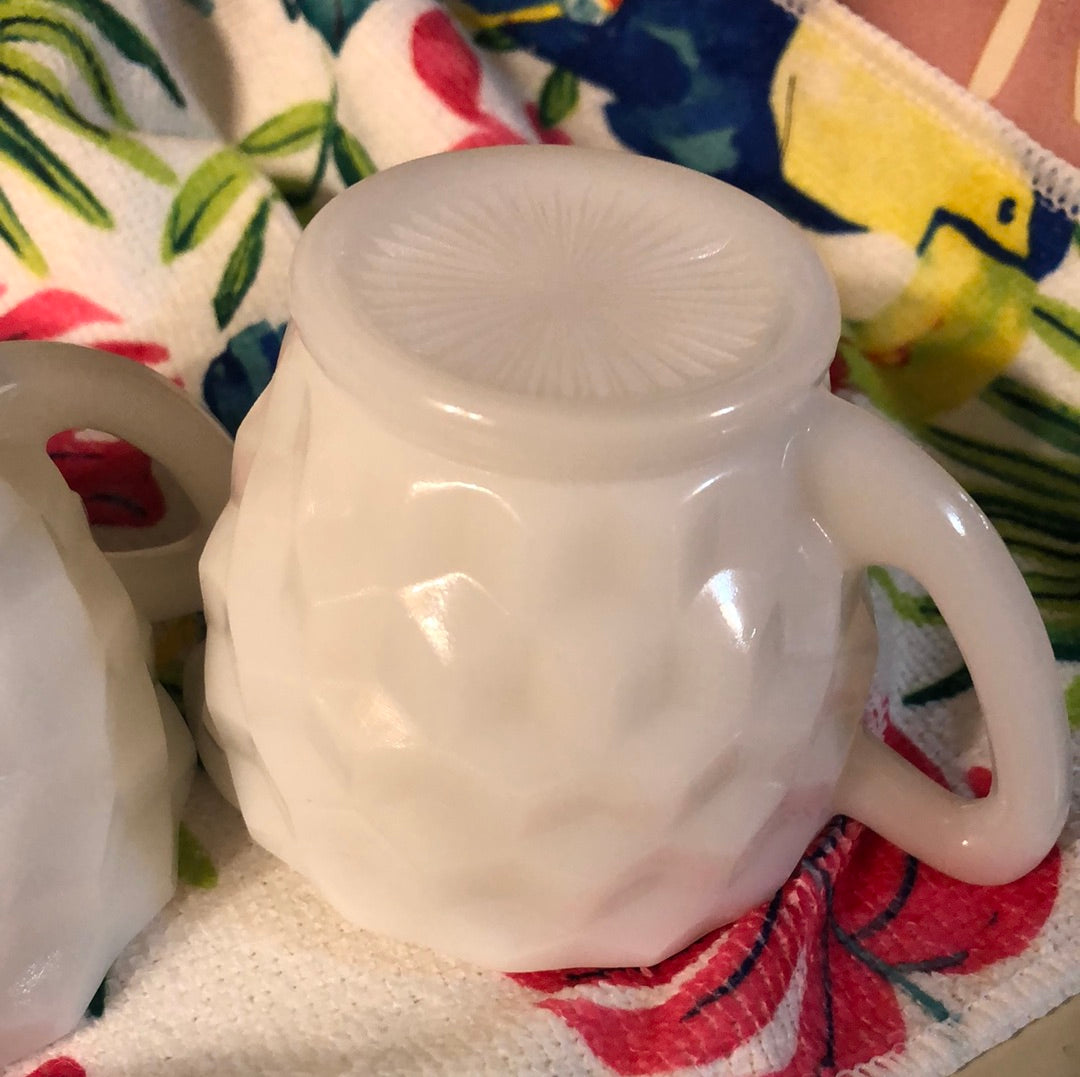 Milk Glass Sugar and Creamer