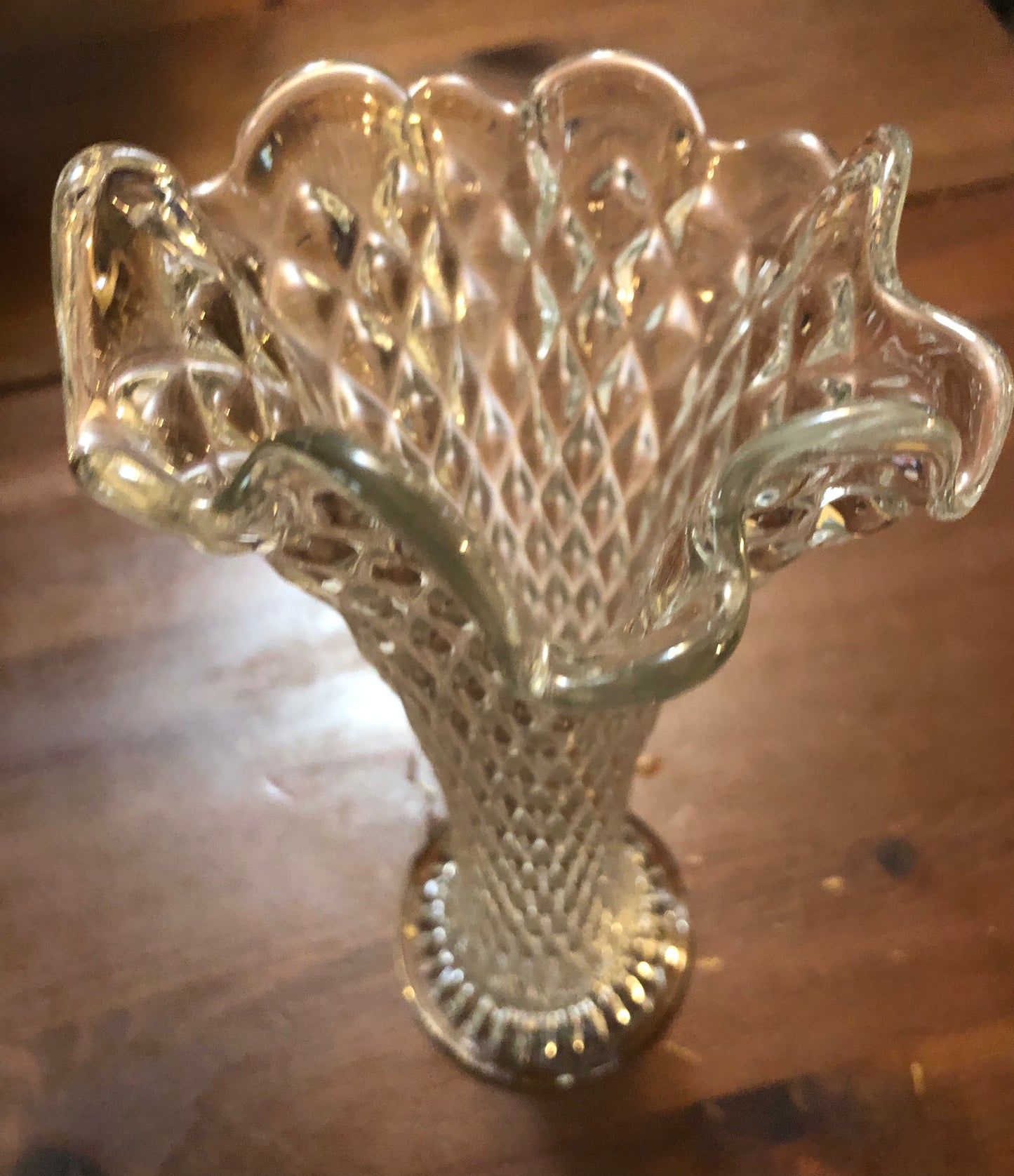 Fostoria Diamond Cut Fluted Vase
