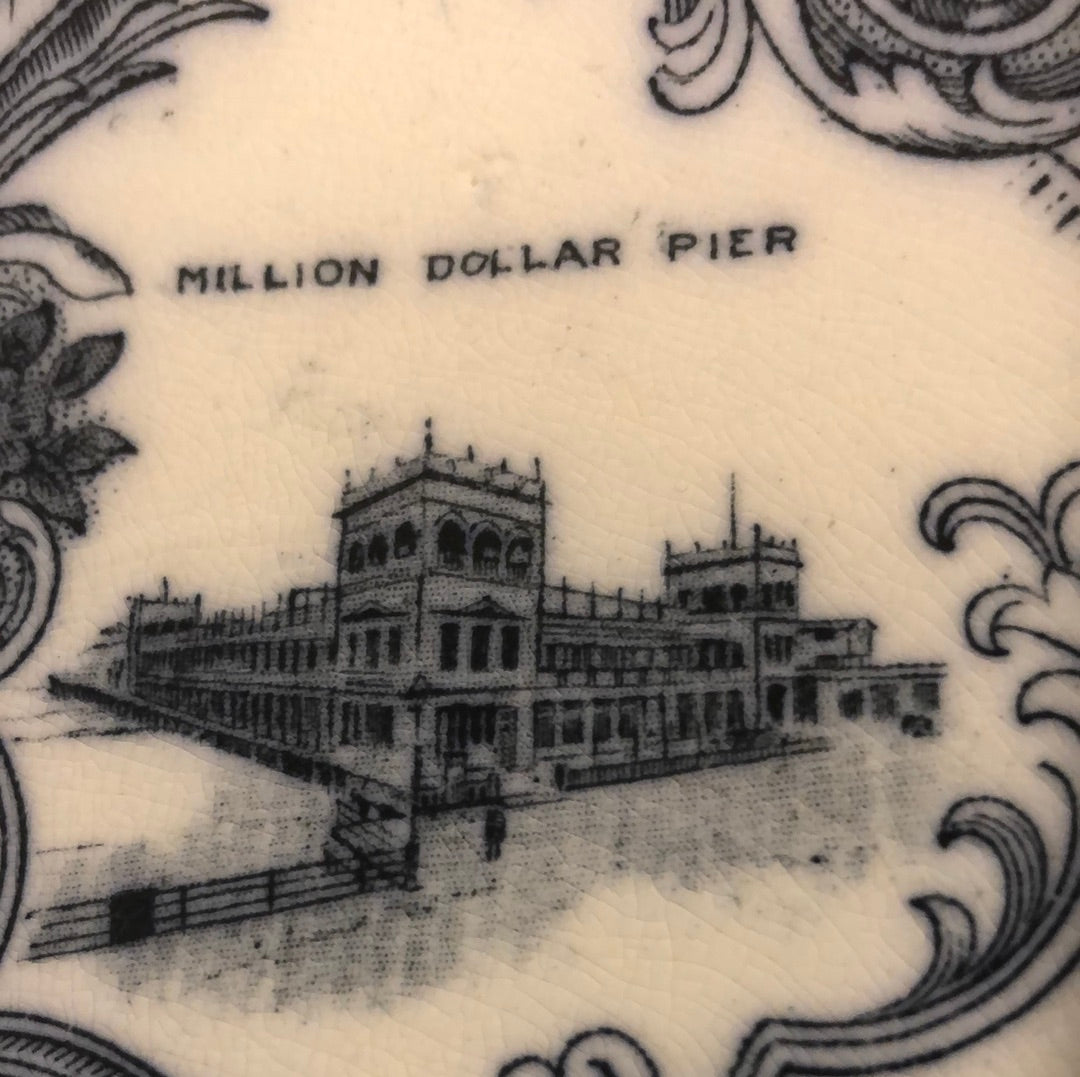 Blue and White Souvenir Plate from Atlantic City