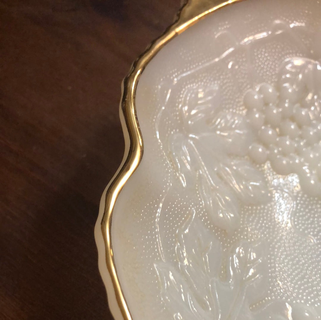Grapevine Milkglass Serving Bowl