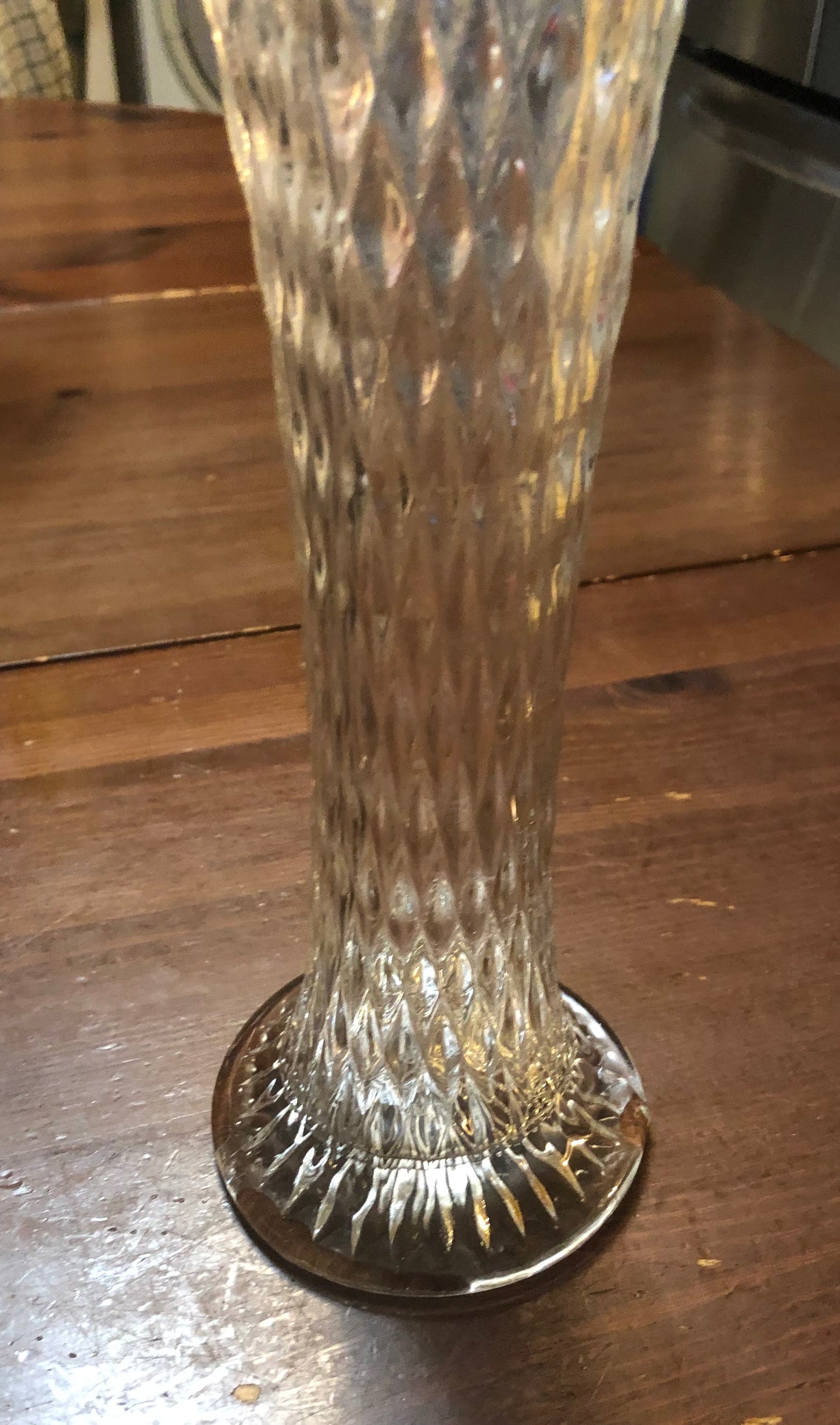 Fostoria Diamond Cut Fluted Vase