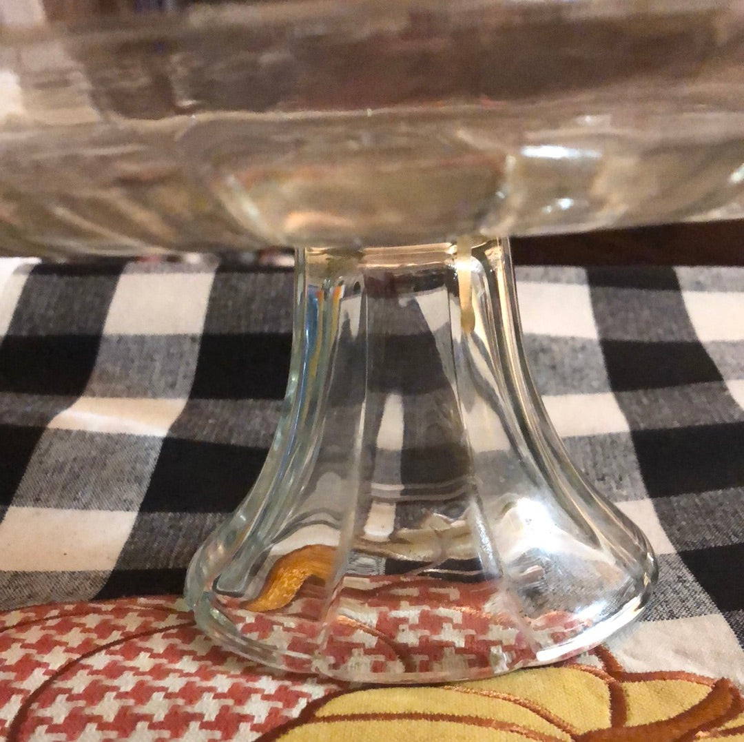 MCM Pressed Glass Cake Stand