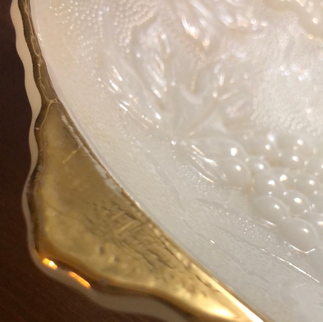 Grapevine Milkglass Serving Bowl