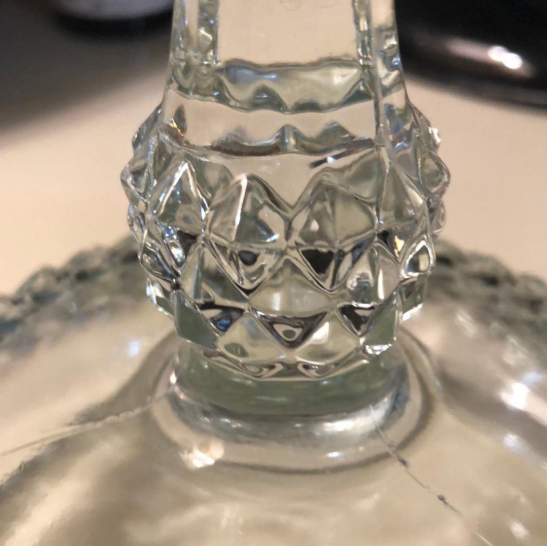 Indiana Diamond Pattern Glass Compote