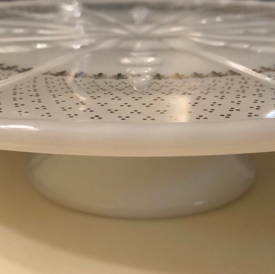 Milk Glass Raised Cake/Pie Plate