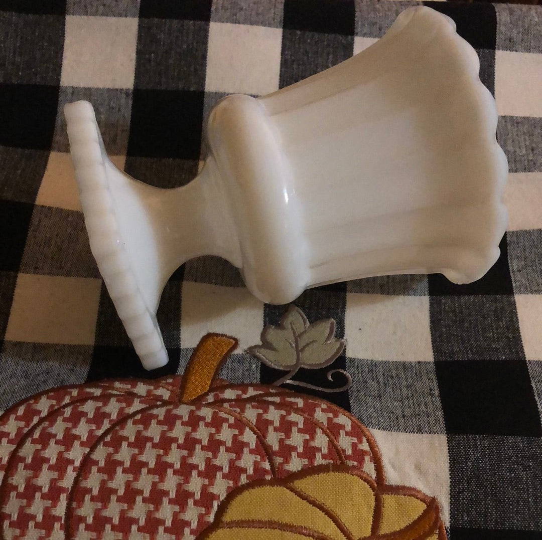 Milk Glass Urn Style Vase