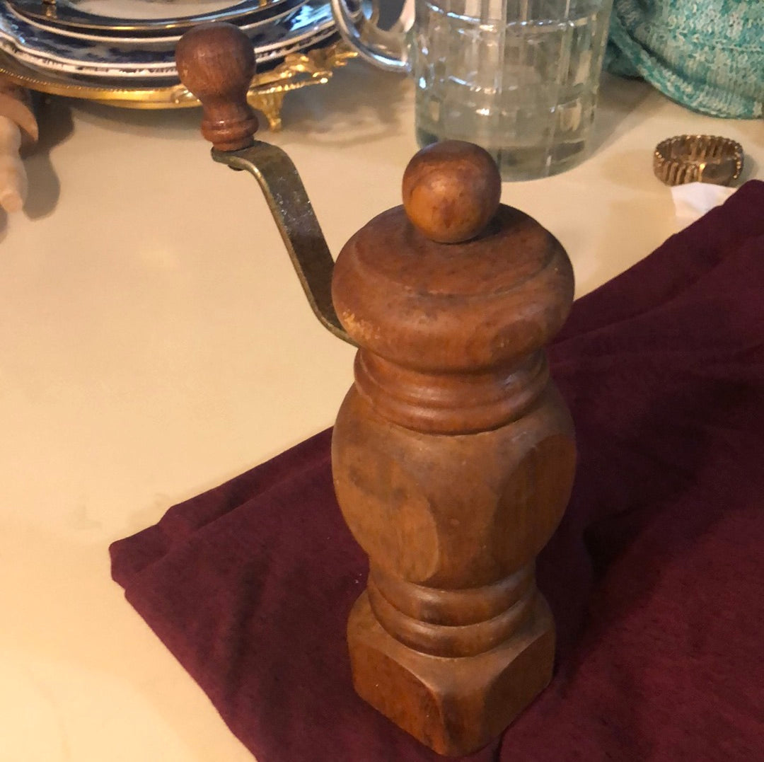 Vintage Wooden Pepper Grinder Mill