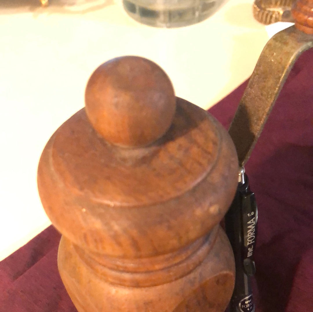 Vintage Wooden Pepper Grinder Mill