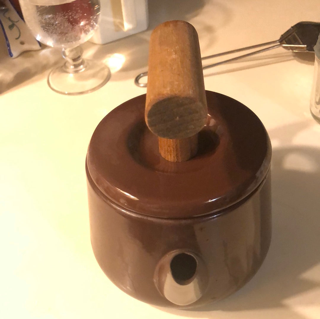 Brown Enameled MCM tea Pot