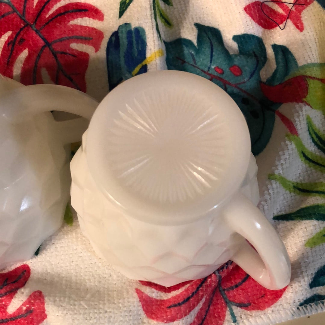 Milk Glass Sugar and Creamer