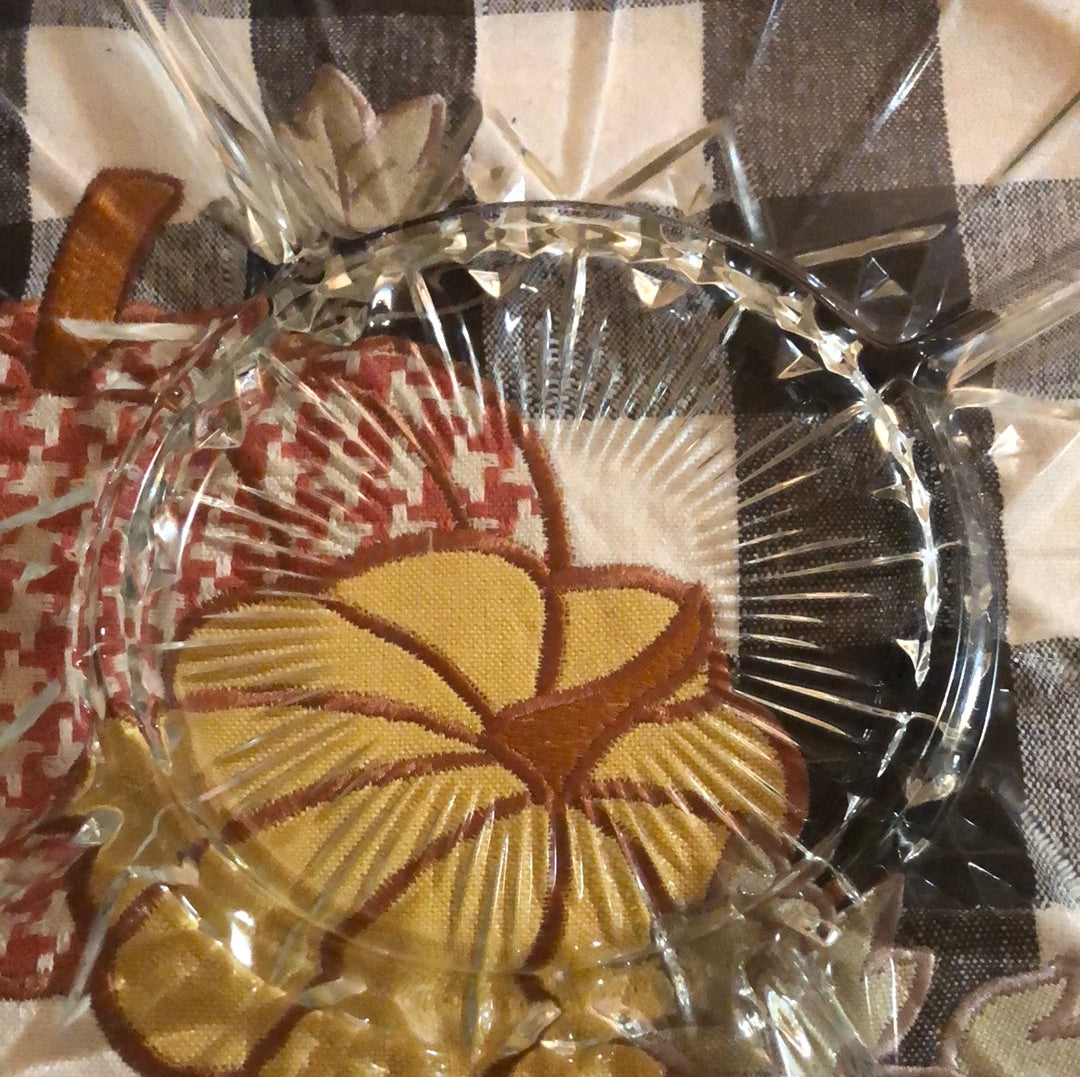 MCM Pressed Glass Cake Stand