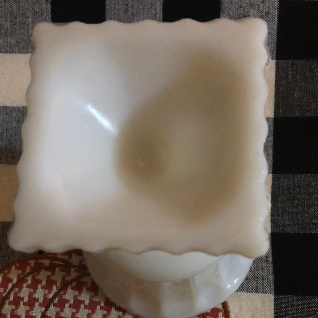 Milk Glass Urn Style Vase