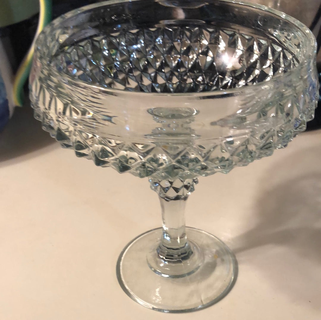Indiana Diamond Pattern Glass Compote