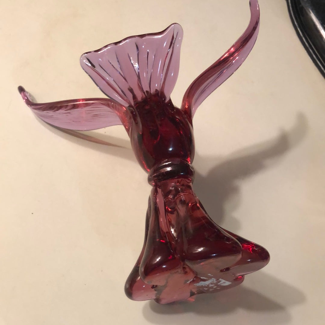 Bohemian Style Blown Glass Red Bird