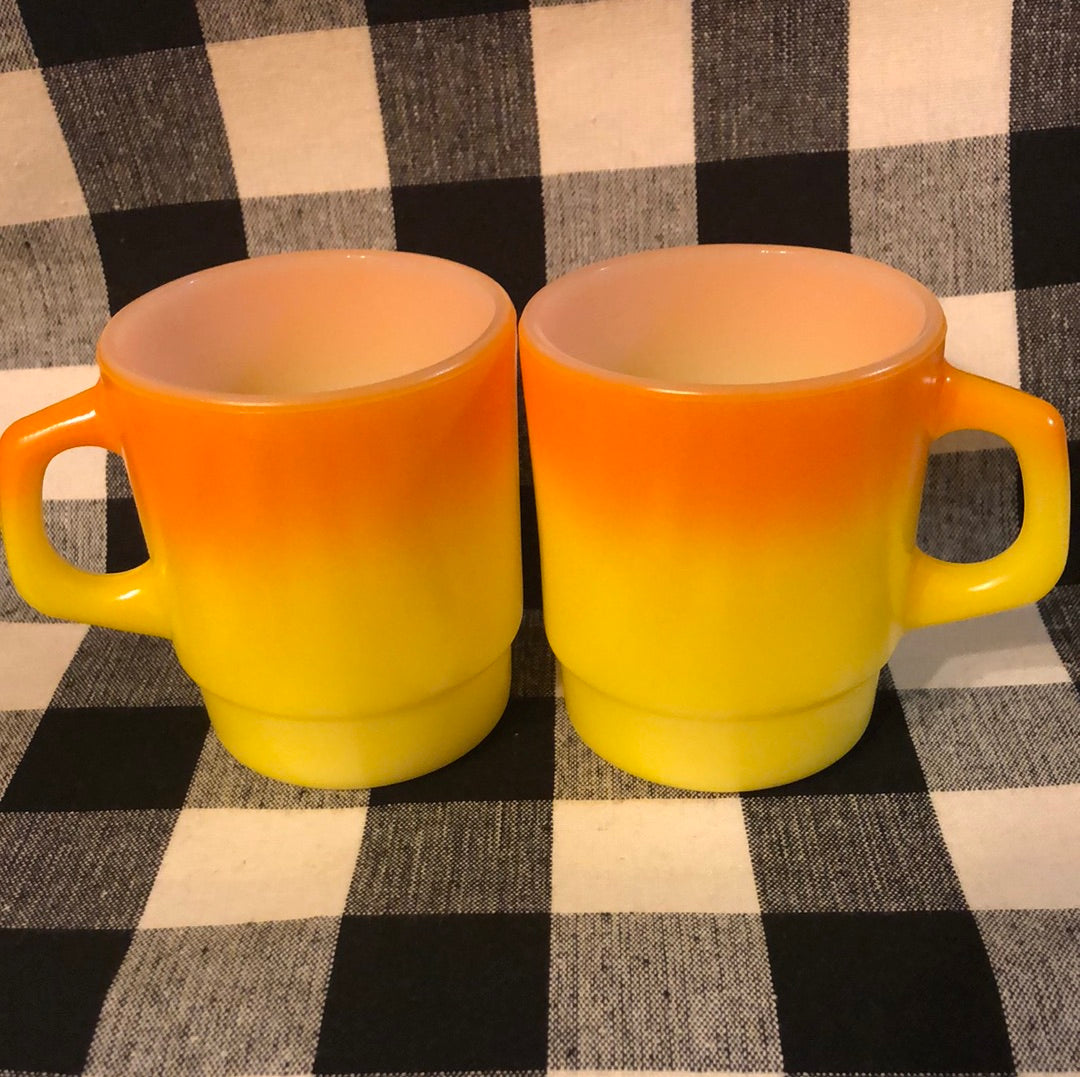 Anchor Hocking FireKing #72 pattern mugs