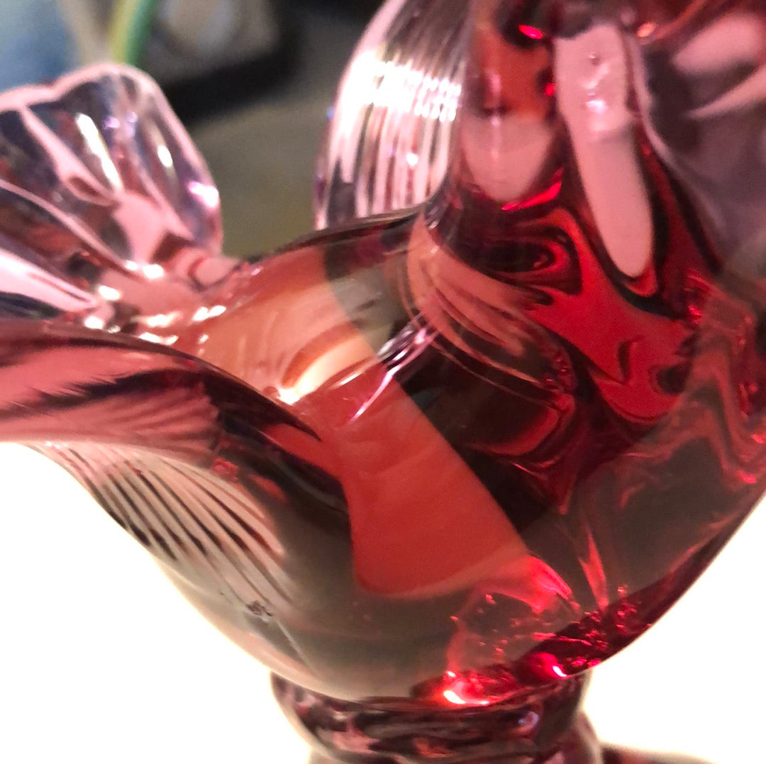 Bohemian Style Blown Glass Red Bird