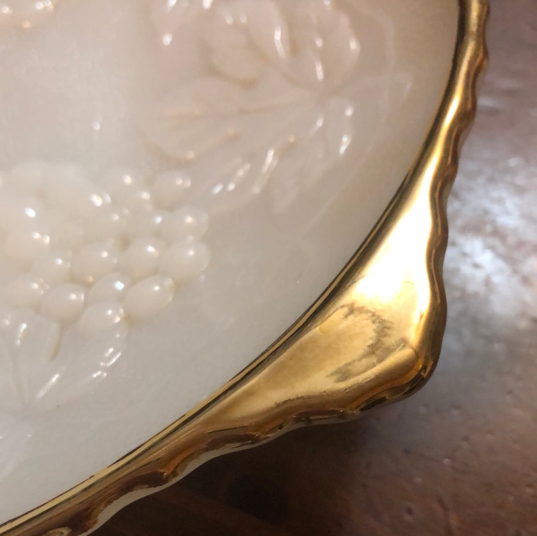 Grapevine Milkglass Serving Bowl