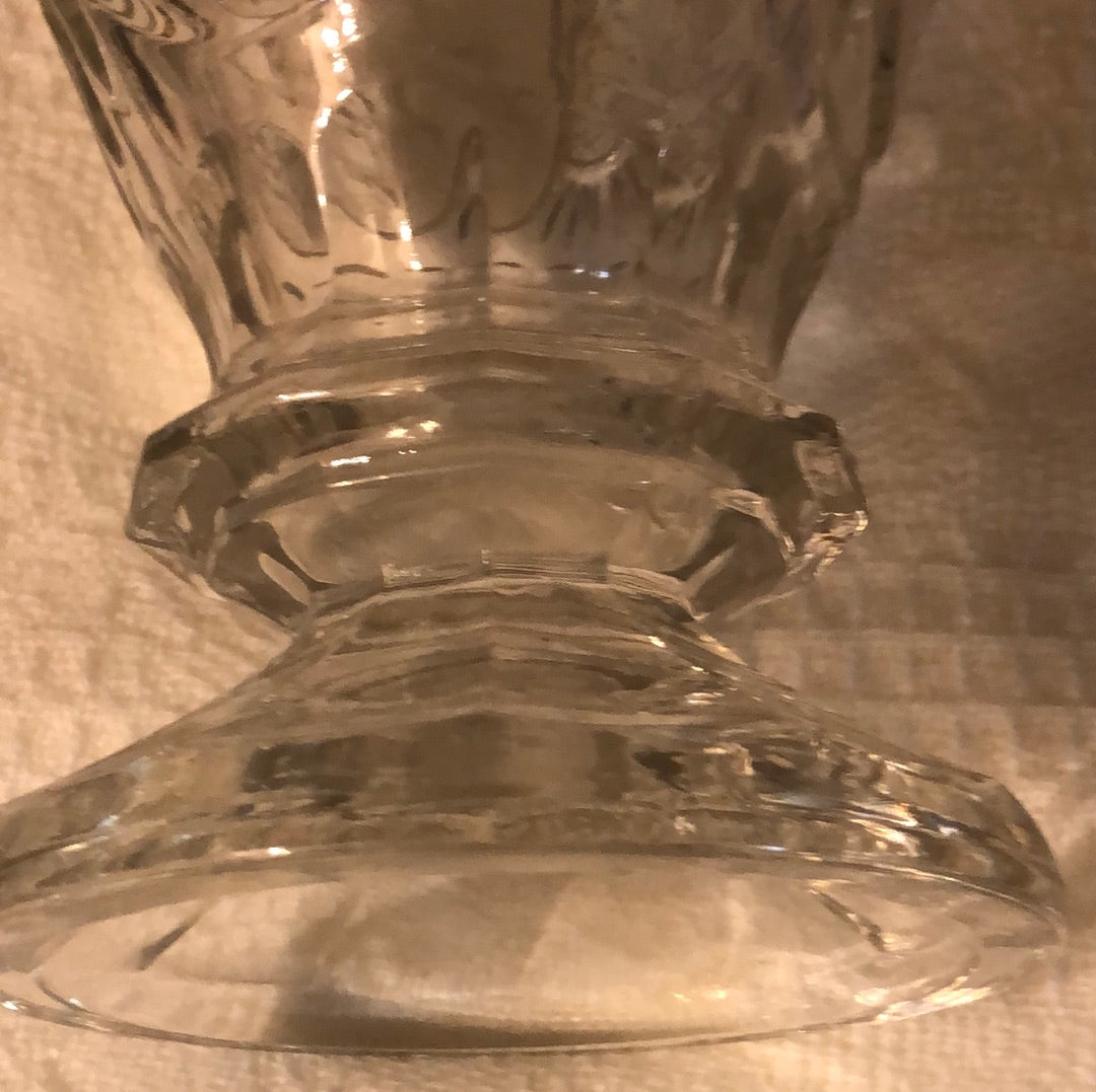 Vintage Czech etched crystal 11” Vase