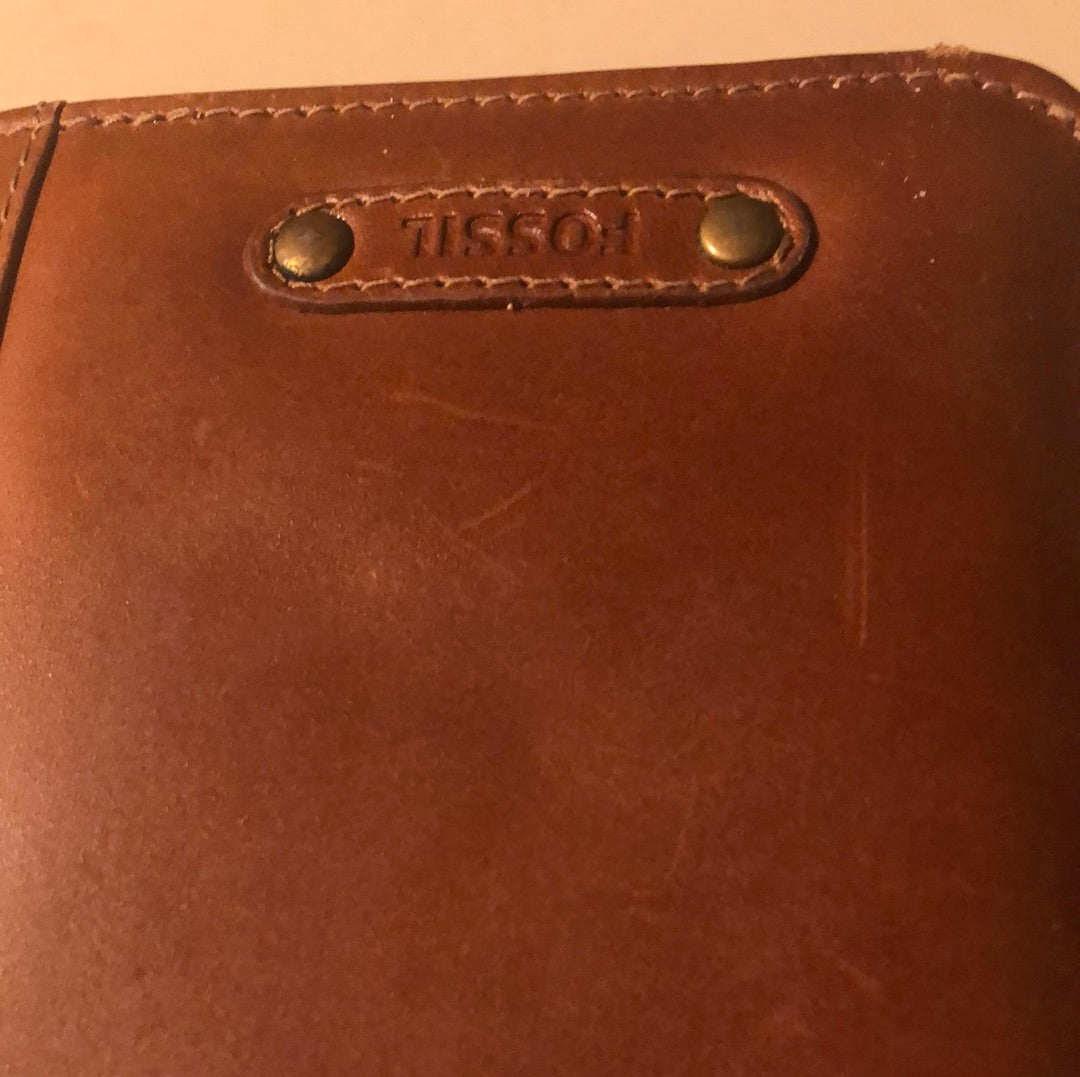 Vintage Fossil Mens Leather Case