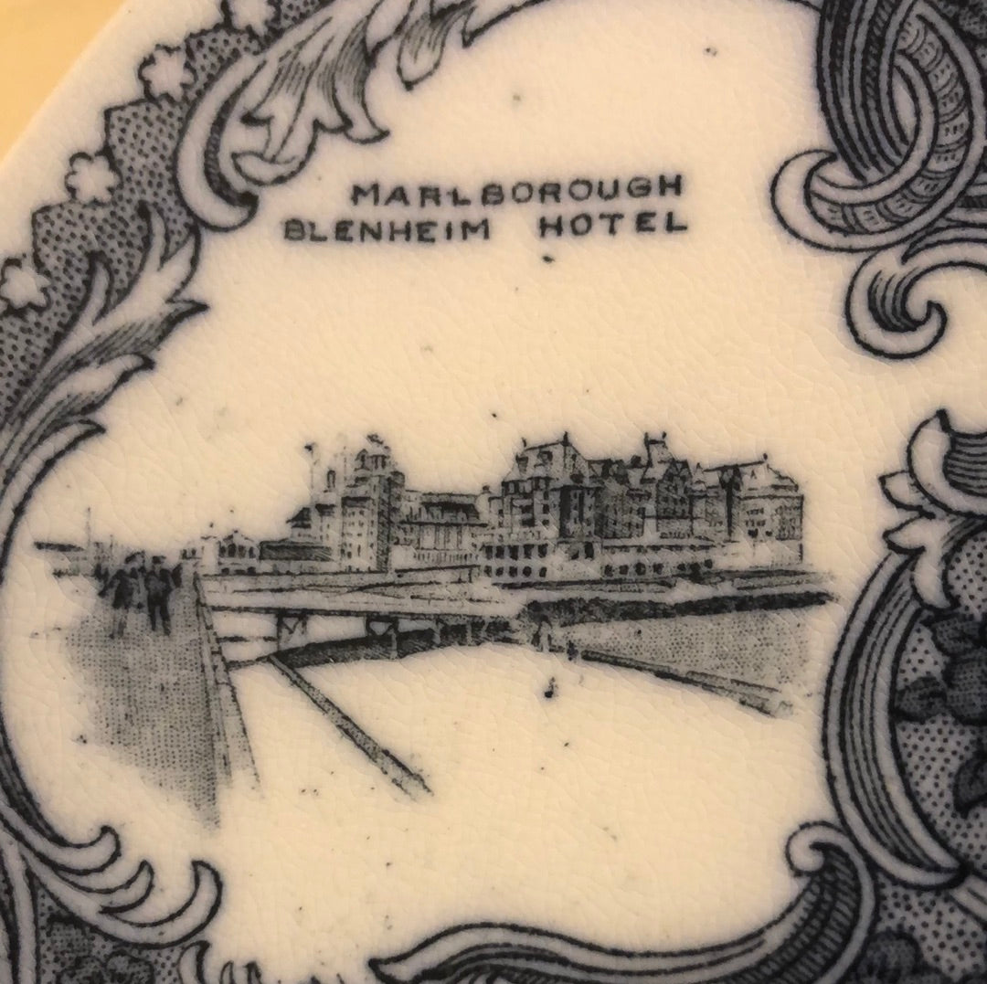 Blue and White Souvenir Plate from Atlantic City