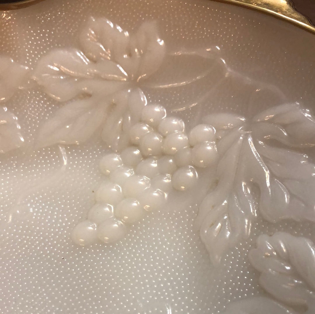 Grapevine Milkglass Serving Bowl