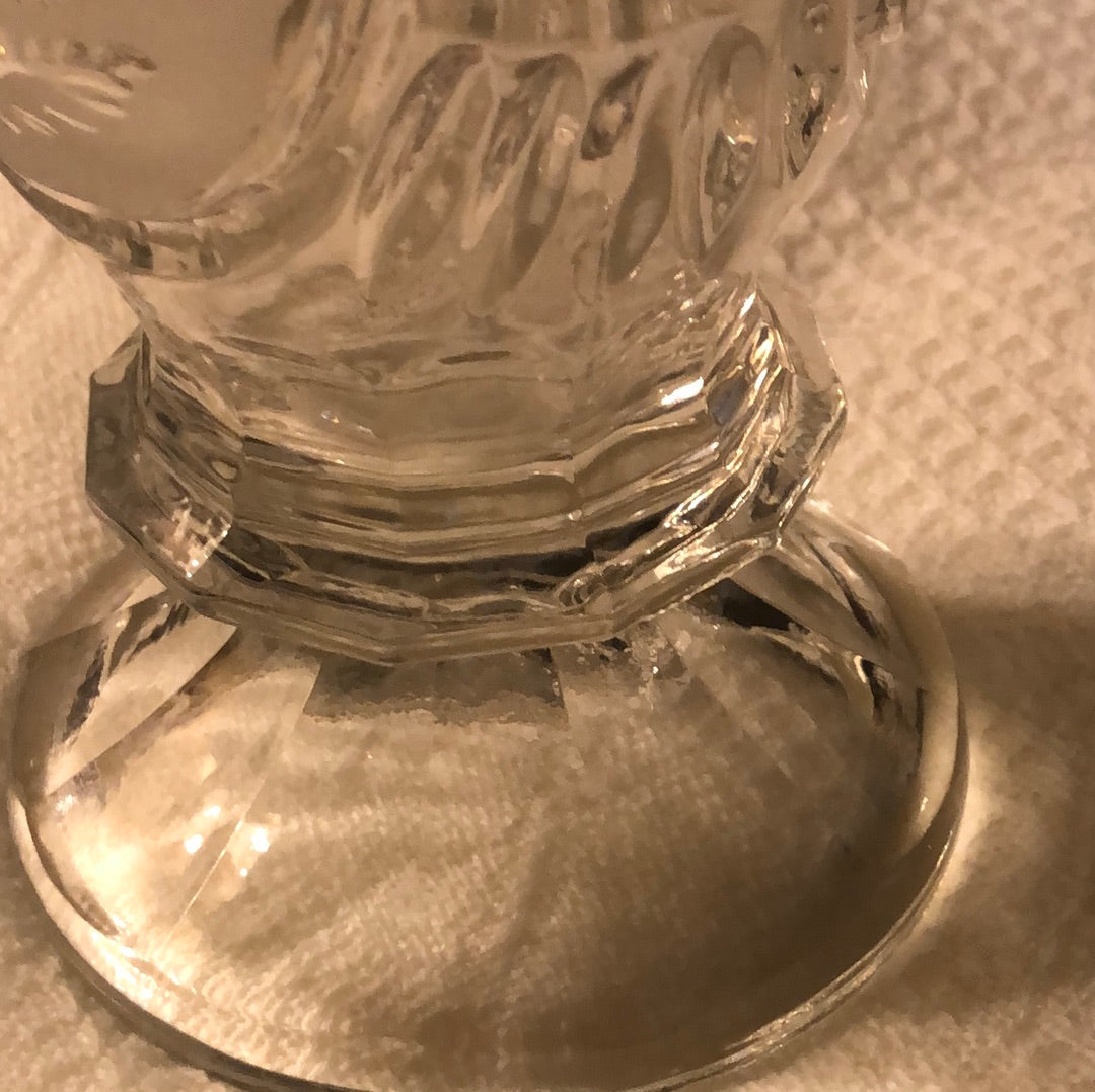 Vintage Czech etched crystal 11” Vase