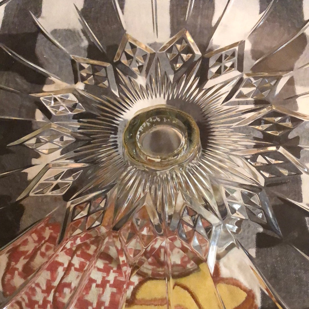 MCM Pressed Glass Cake Stand