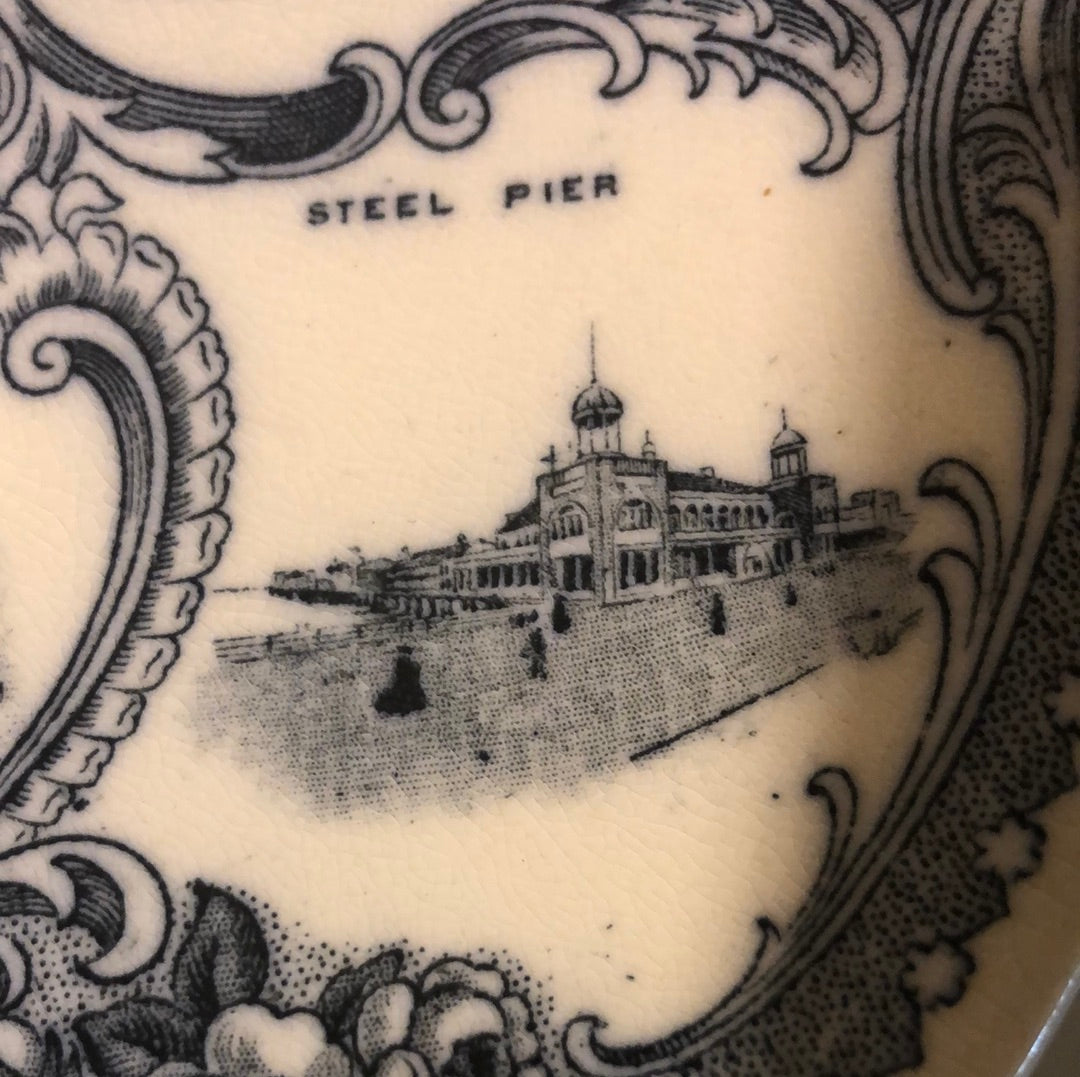 Blue and White Souvenir Plate from Atlantic City