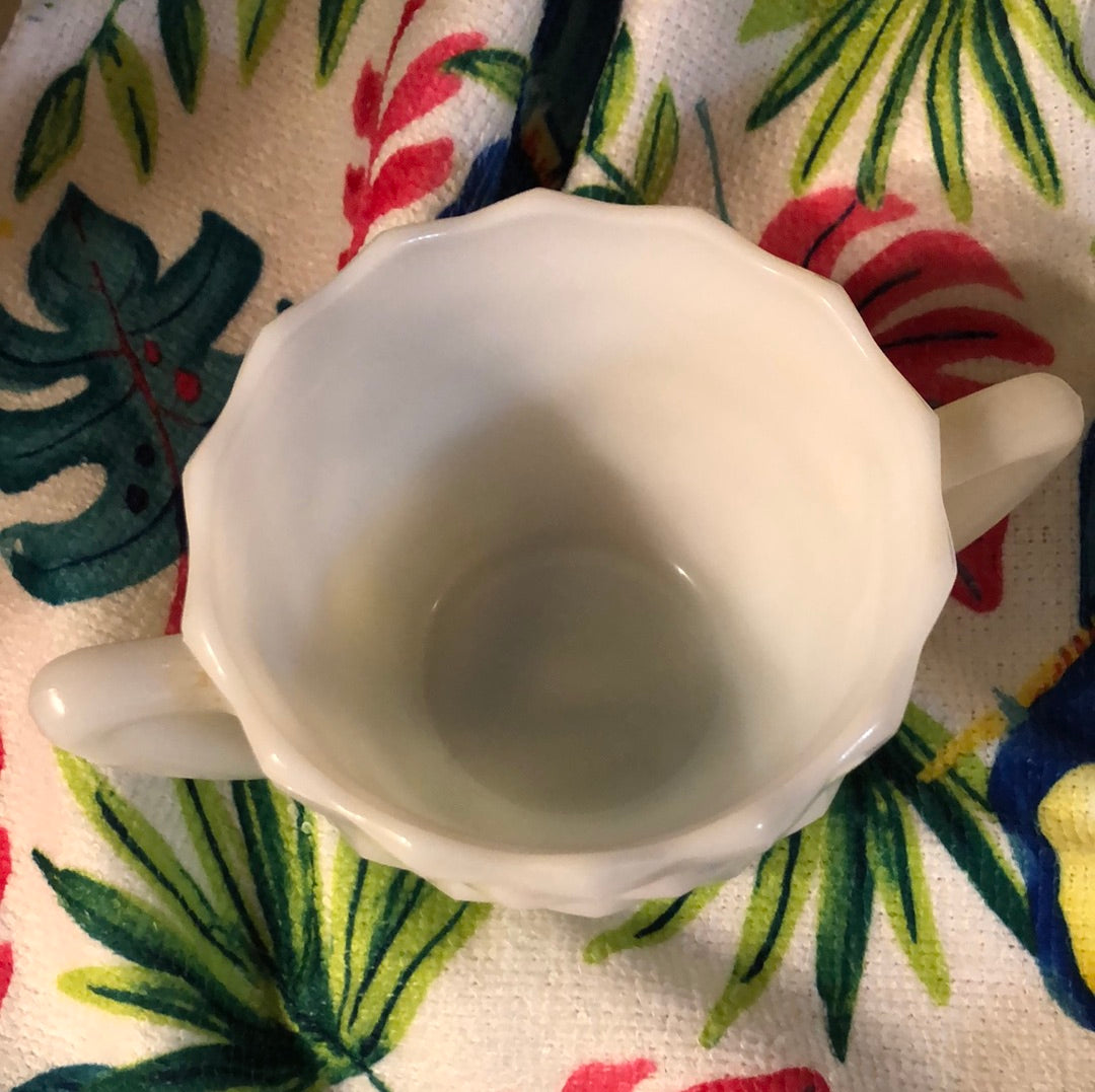 Milk Glass Sugar and Creamer