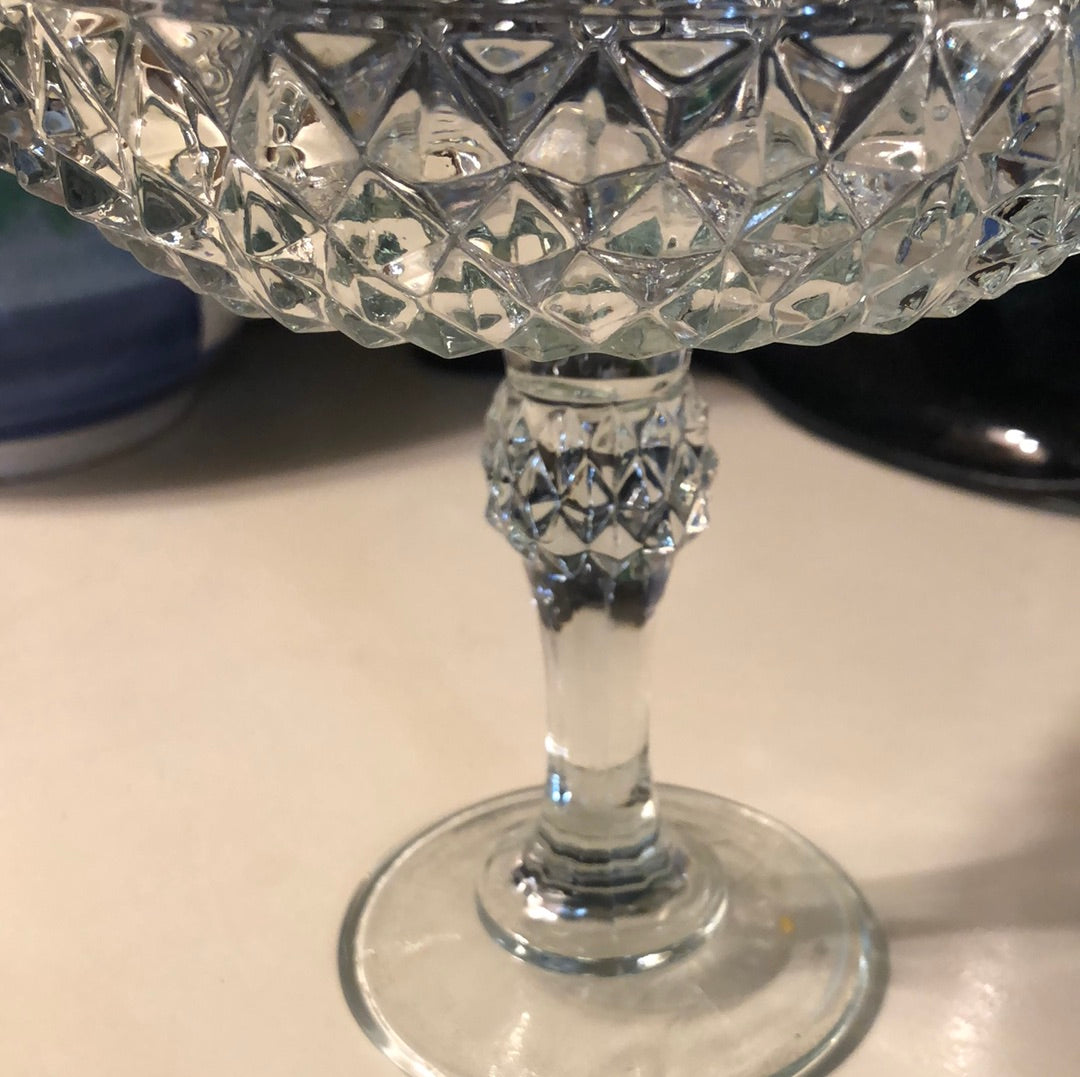 Indiana Diamond Pattern Glass Compote