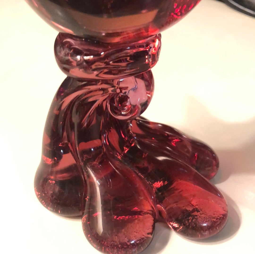 Bohemian Style Blown Glass Red Bird