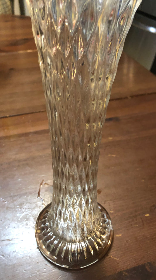 Fostoria Diamond Cut Fluted Vase