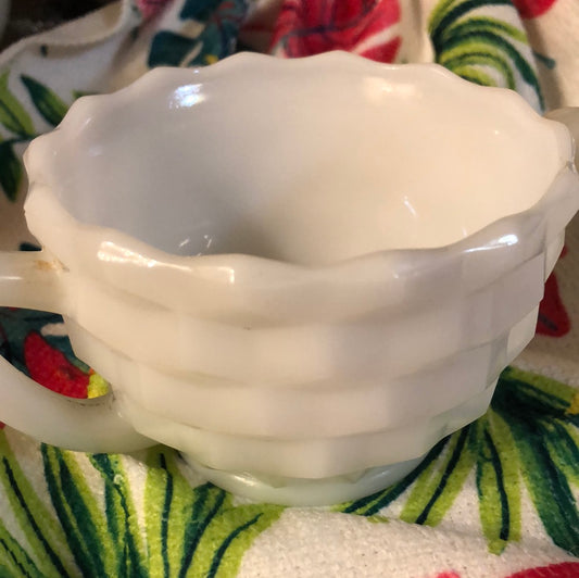 Milk Glass Sugar and Creamer