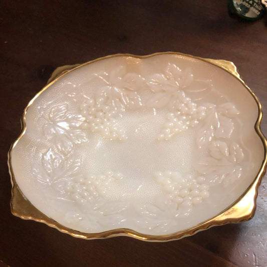Grapevine Milkglass Serving Bowl