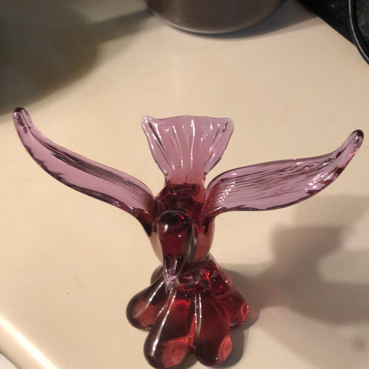 Bohemian Style Blown Glass Red Bird