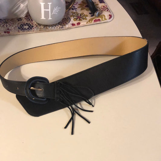 BCBG BLACK FRINGED BELT