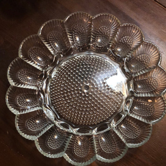 Pressed Glass Deviled Egg Tray