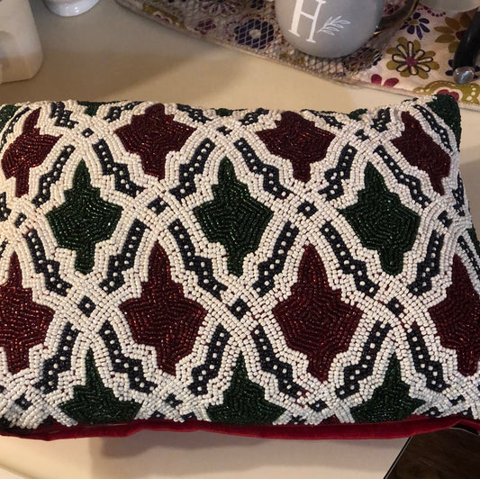 Christmas Beaded Big pillow by Suburban Home
